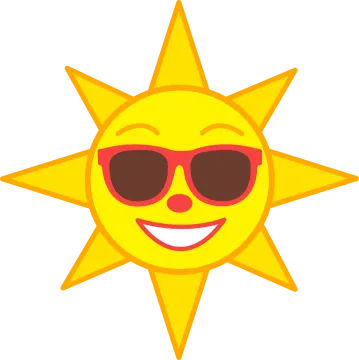 a smiling sun wearing sunglasses