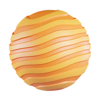 a yellow ball with stripes on it