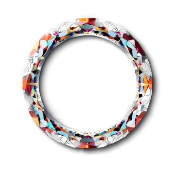 a circle made out of colorful geometric shapes