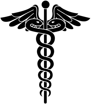 a black and white medical symbol
