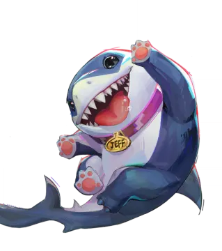 a drawing of a shark with its mouth open