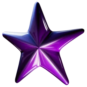 a purple star on a white background