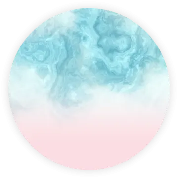 a blue and pink circle with a white background