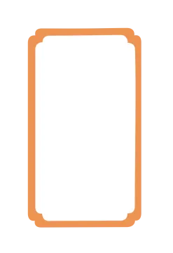 an orange frame with a white background