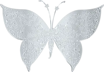 a white metal butterfly wall sculpture