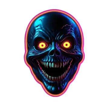 an image of a skull with glowing eyes