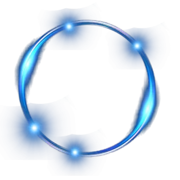 a circle with blue lights on it