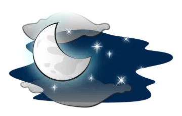 the moon and stars in the night sky