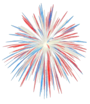 a red, white and blue firework