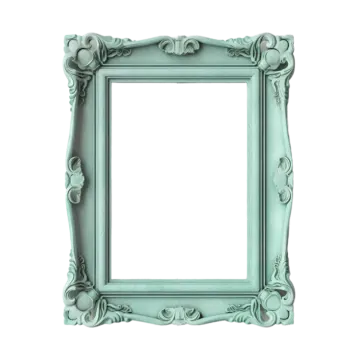 an empty picture frame on a white background