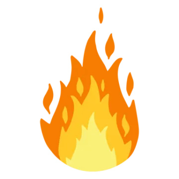 a fire with flames on it