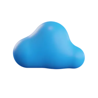 a blue cloud on a white background