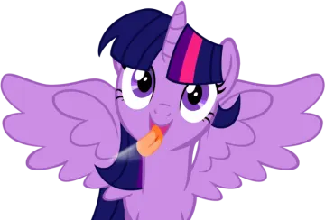 a little pony with purple hair and wings