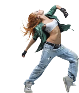 a woman jumping in the air
