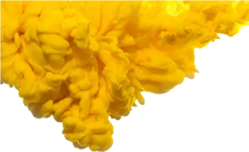 a close up view of yellow ink