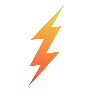 a yellow and red lightning bolt icon