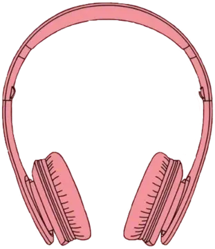 pink headphones clip art