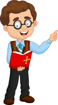 a boy wearing glasses and holding a book