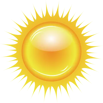 a yellow sun on a white background