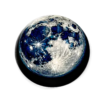 an image of the moon in a glass ball