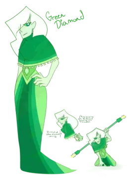 a drawing of a woman wearing a green dress and holding a sword