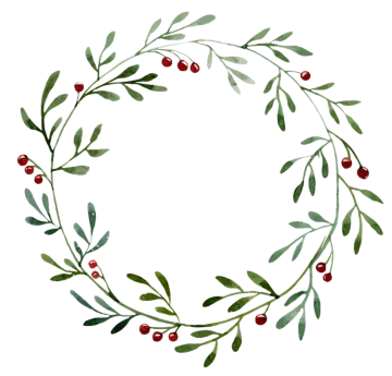 a wreath with red berries and green leaves