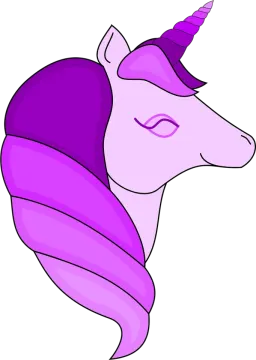a purple unicorn's head