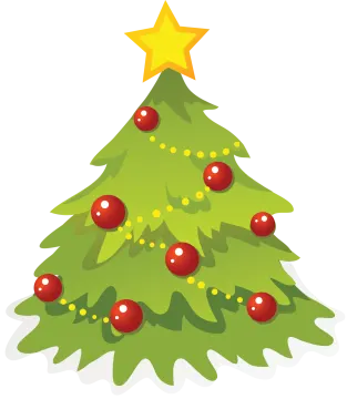 a christmas tree with red balls and a star