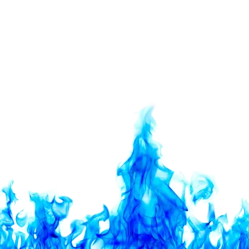 blue flames on a white background