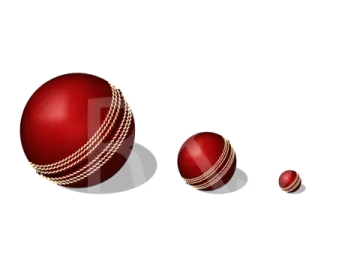 a red cricket ball with a white background