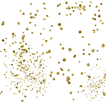 gold bubbles on a white background