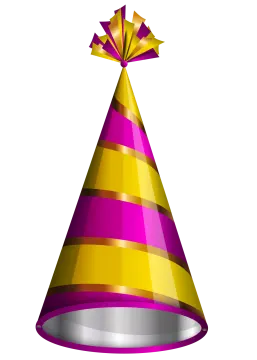 a party hat with a star on top
