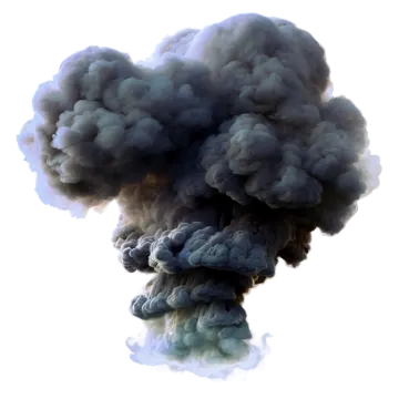 a black cloud of smoke on a white background