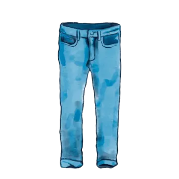 a drawing of a pair of blue jeans