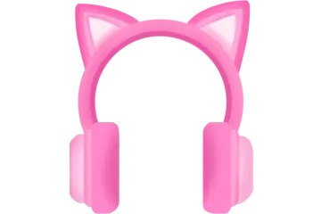 a pink cat earphones