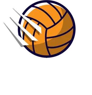 an orange volleyball ball with a white background