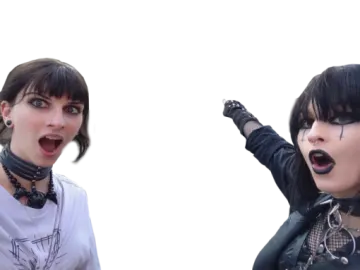 two women with black hair and piercings on their faces