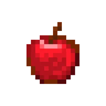 an apple with a pixel on it