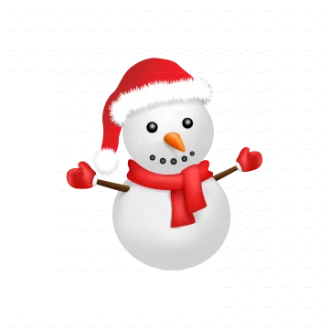 a snowman wearing a santa hat and scarf