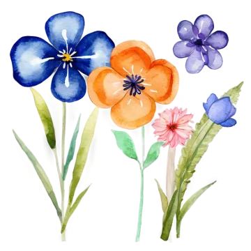 a watercolor painting of flowers
