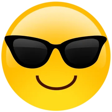 a yellow smiley face with sunglasses on it