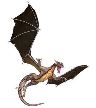 an illustration of a dragon flying in the air