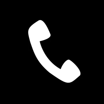 a phone icon on a black background