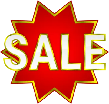 a red star with the word sale on it