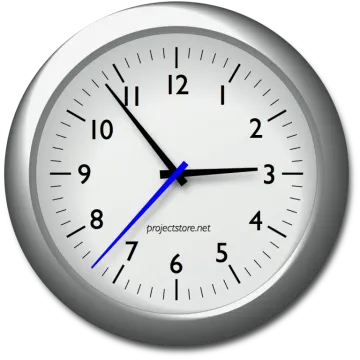 a clock with the word project on it