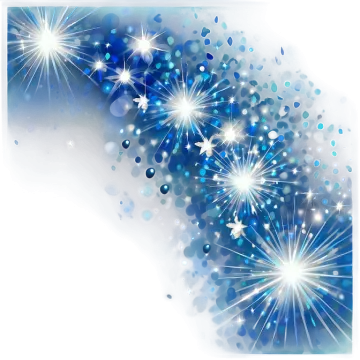 a blue and white background with sparkles
