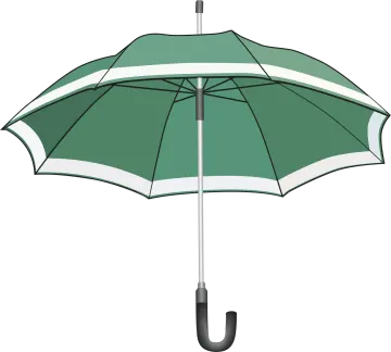 a green umbrella on a white background