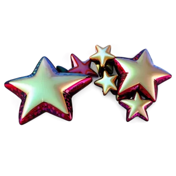 three shiny stars on a white background