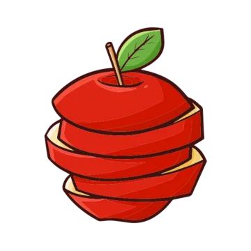 a red apple with a green leaf on top