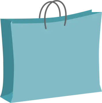 a blue shopping bag
